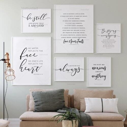 Bible Verse Canvas Painting Love Is Patient Love Letter Wall Art Nordic Posters and Prints Christian Quotes Living Room Decor