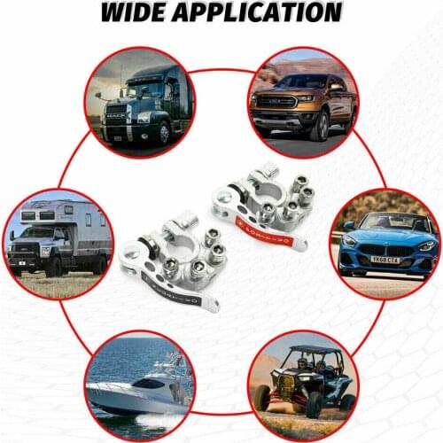 2 PCS Quick Disconnect Car Battery Main Cable Post Terminal Shut-off Connectors Boat Race Car UTV Tractor Truck
