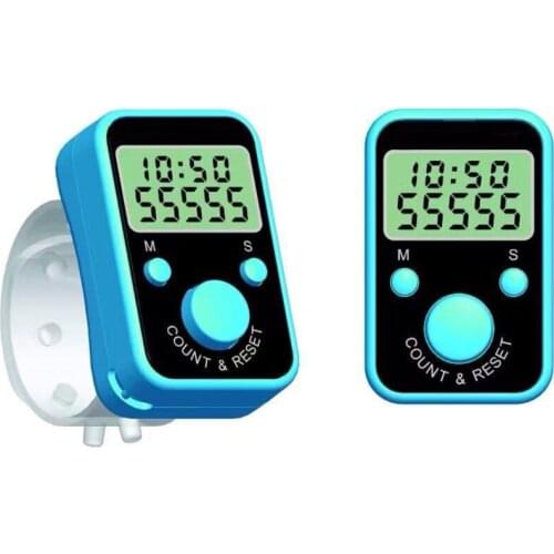 Finger Counter Chanting Counter LCD Electric Digital Display with Time Ring Chanting Register Sewing Knitting Weave Tool