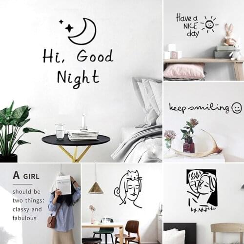 Letter Wall Sticker Waterproof Wall Paper Decorative Bedside Sofa Background Stickers Modern Minimalist Household Decor