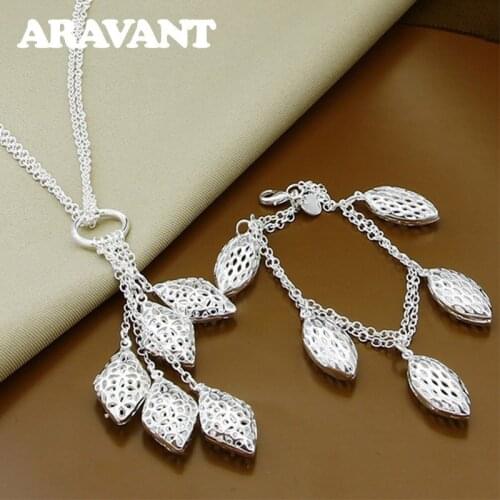 Wedding Accessories Bride Jewelry Set 925 Silver Necklaces Bracelets Sets For Women