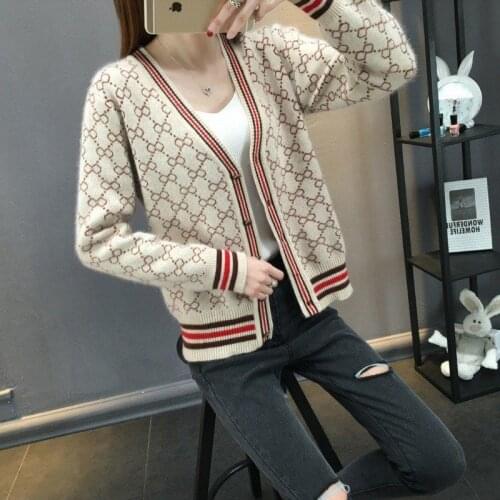 Sweater cardigan womens spring and autumn new knitted jacket