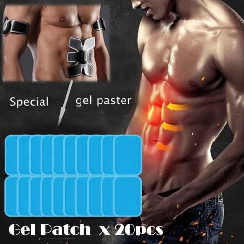 20 PCS Muscle Abdominal Exerciser Toning Belt Machine Sticker Smart Stimulator Training Gear Hydrogel Abdominal Gel Stickers