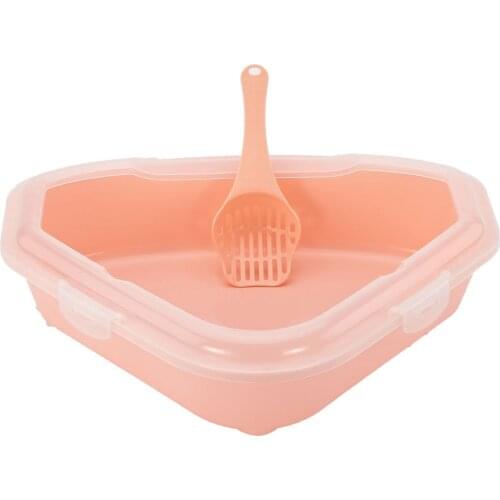 Toilet Bedpan Cat Litter Box Large Plastic Cat Toilet Training Triangle Extra Large Semi-closed Deodorant Cat Toilet