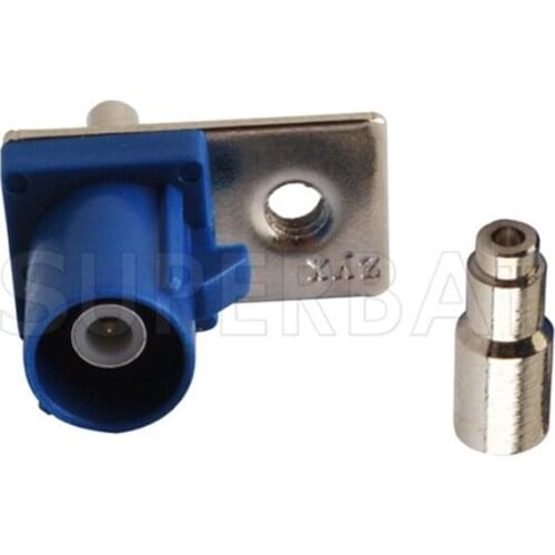 Superbat 10pcs Fakra Plug Front Mount Blue RF Coaxial Connector for GPS Telematics or Navigation Free Shipping