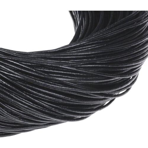100M/lot Mixed Black 1mm 2mm 1.5mm real wax Round COW Genuine Leather Cord Bracelet Necklace Cord DIY Rope String k2424