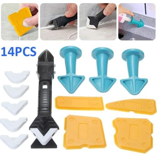 14pcs Seam Tools Sealant Trimming Caulking Nozzle Glass Glue Removal Scraper Tool