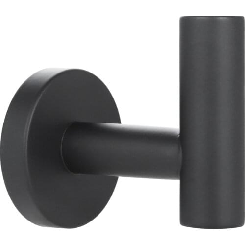1pc Bathroom Matte Black Coat Hook 304 Stainless Steel Single Towel/Robe Clothes Hook for Bath Kitchen Hotel Wall Mounted