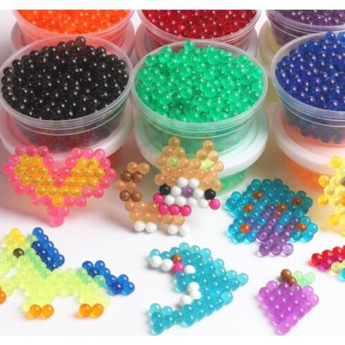 200PCS/Bag 12 Colors Crystal Transparent Beads 3D Puzzle Toys Water Stiky Beads Toys for Children Juegos Didacticos Infantiles