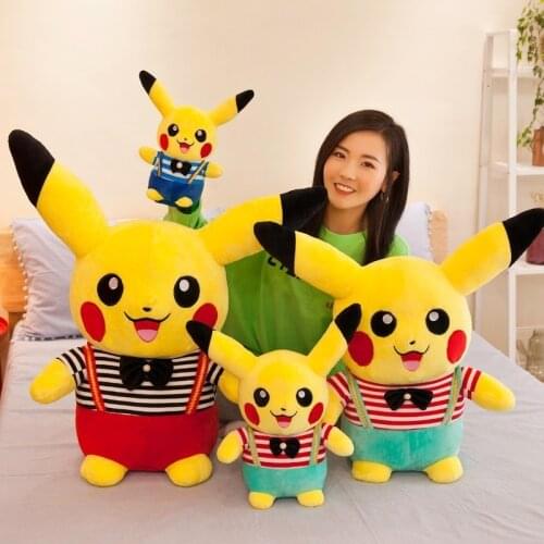 30 CM Pokemon Pikachu Hot Sale Genuine Plush Doll Toy Pokemon Pikachu Straps Doll Childrens Birthday Present