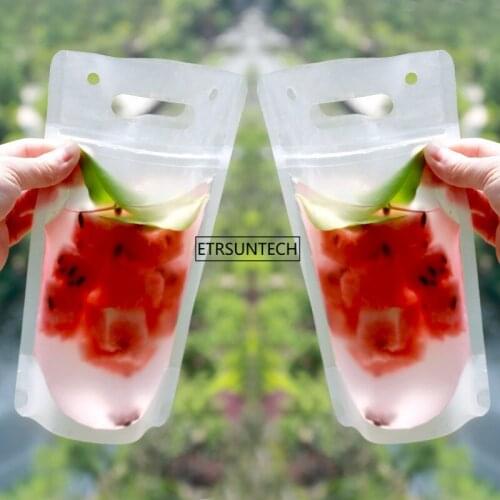 300pcs Disposable Juice Coffee Liquid Bag Kitchen Zipper Seal Drink Bag Clear Drink Pouches With Straw Party Tableware