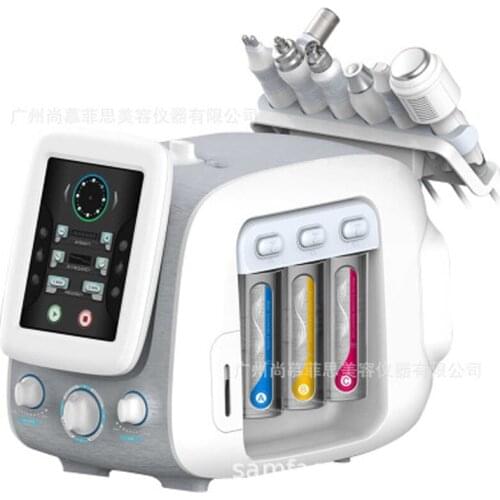 The latest version 6 in 1 Plasma Oxyhydrothermal Bubble Face Skin Hydro Spa Machine Wrinkle Remover Beauty Instrument