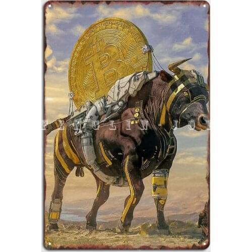 Beeple Title: Bull Run Metal Sign Customize Cinema Kitchen Party Garage Decoration Tin Sign Posters