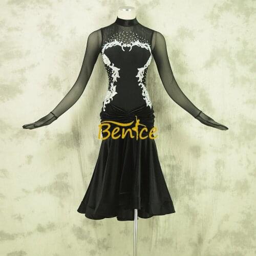 Free Shipping Latin Dance Skirt For Women Professional Sumba Dancing Skirt Adult Rumba QiaQia Latin Dress Latin Performances Dre