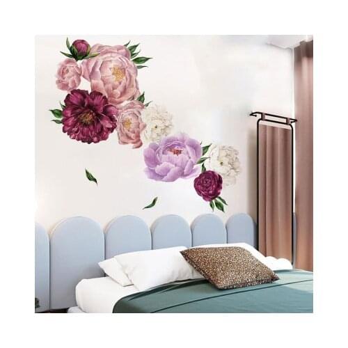Richness And Elegance Peony Wall Stickers Removable For Wedding Decoration Living Room Bedroom Restaurant Background Wallpaper