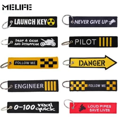 MELIFE Novelty Sport Climbing accessories Keychain Launch Key Chain for Motorcycles Key Fob New Embroidery Remove Before Flight