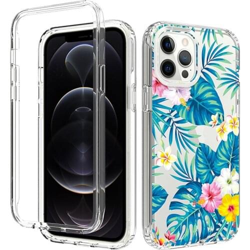 50pcs/Lot 360 3 in 1 Full Body Rose Flower Phone Case For iPhone 13 12 Mini 11 Pro XS Max XR X Coque Anti Shockproof TPU Cover