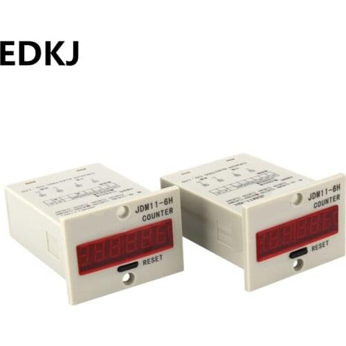 JDM11-6H Digital Counter DC 12V 24V 36V Intelligent Memory Display Electronic Industrial Counter AC 110V 220V 380V Proximity Swi