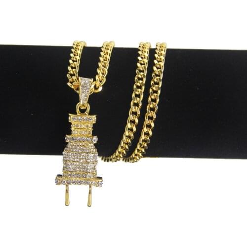 Halloween Pop Up Necklace Hip Hop Rap Full Plug Pendant Fashion Mens Necklace Exaggerated Pendant Locket Necklace
