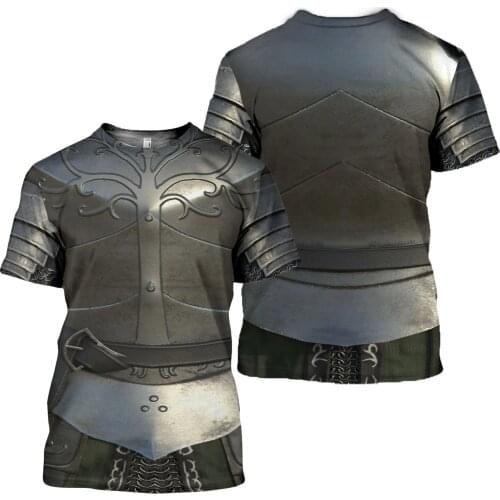 3D Printed Chainmail Knight Armor Men t shirt Knights Templar Harajuku Fashion Short sleeve shirt summer Casual Unisex tshirt