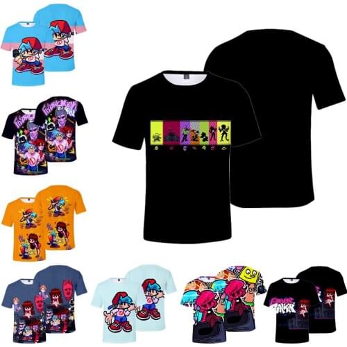 Friday Night Funkin Shirt 2021 Video Game Clothes 3D Printing T-Shirt Adult Kids Summer Hip-Hop Casual Short-Sleeve Tee Tops
