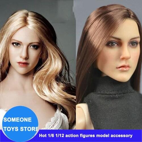 KIMI Toys 1/6 Scale European and American female head sculpt Beauty Girl Head Carving Model for 12 inches Body Figures