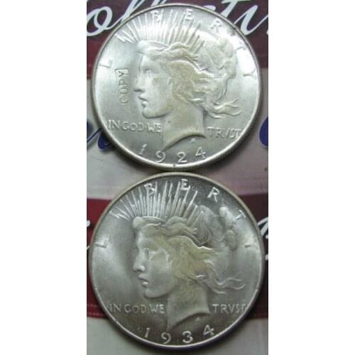 Peace Dollar Two Face Coin(1924/1934) COPY COINS