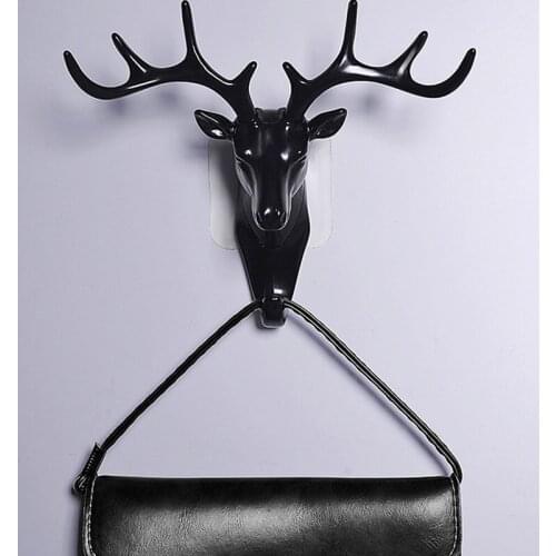 Best Wall Hanging Hook Vintage Deer Head Antlers For Hanging Clothes Hat Scarf Key Holder Deer Horns Hanger Rack Wall Decoration