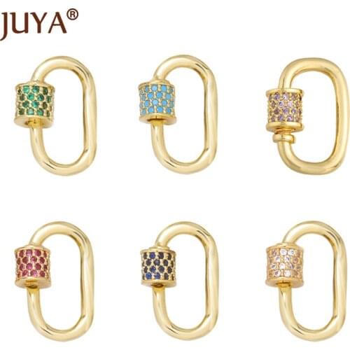 Mini Zirconia Spiral Clasps For Handmade Necklace Components Small Carabiner Jewelry Accessories DIY Bracelet Supplies