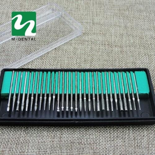 Dental Burrs Bur Bit Set Diamond Grinding Drill Grinder Bits Rotary Tool Dental Equipment 30PCS/Box