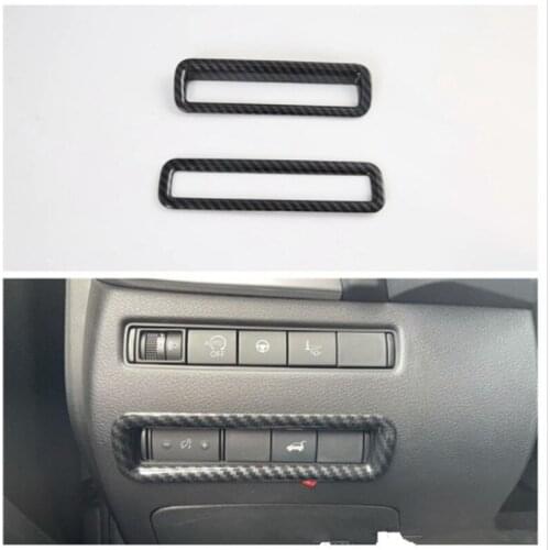 For Nissan X-Trail 2021 ABS Carbon Fiber Car Dashboard Side Headlight Switch Button Frame Cover Trim Car Styling Sticker