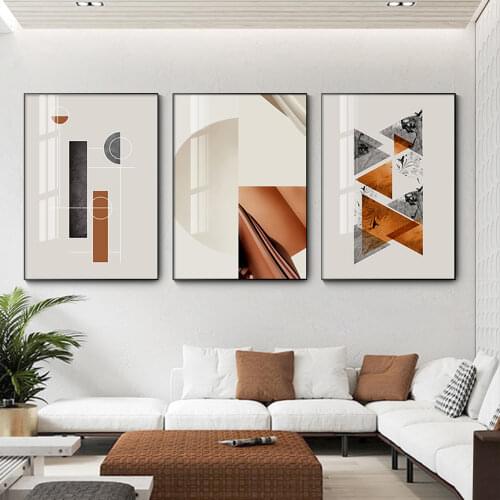 AHPAINTING Wall Art Picture Abstract Canvas Print Geometric Pattern Painting For Living Room Home Decor No Frame