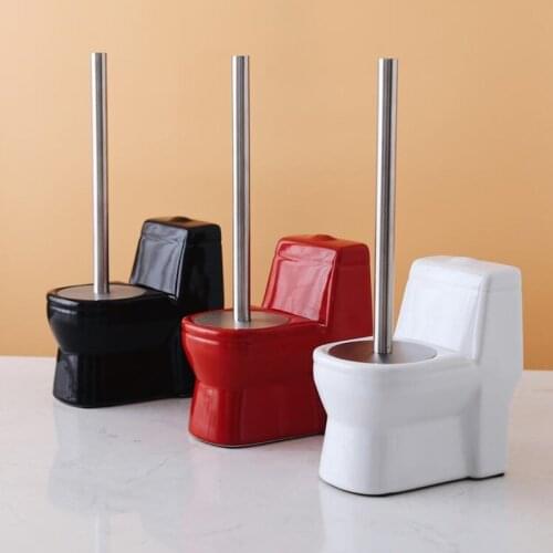 New innovation Toilet Brush Holder Ceramic Bath Hardware Sets Durable Type ABS Toilet Brush Holders Bathroom Accessories