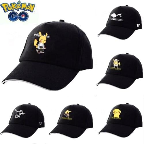 New Anime Pokemon Pikachu Baseball Cap for Women and Men Fashion Embroidery Hats Casual Hat Cute Cotton Cap Hip Hop Caps Unisex