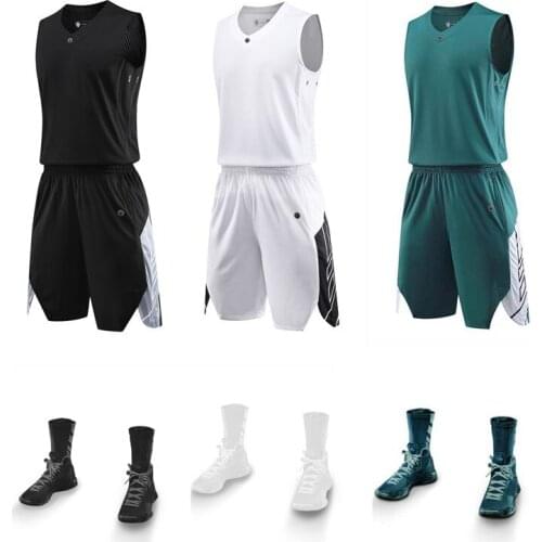 New Top Reversibe Mens Basketball Throwback Jerseys Set Pockets Breathable Women Custom Team Kit Basketball Sports Uniform Suit