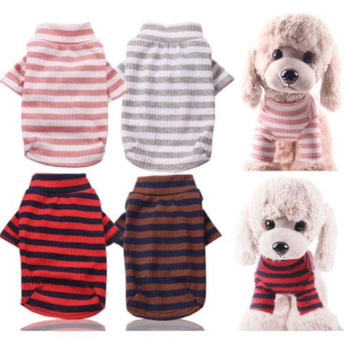 Pet Clothes Dog T-shirt Spring Summer Striped Dog Vest For Small Medium Dogs Accessories Pet Supplies Cat Vest Shirts XS-2XL