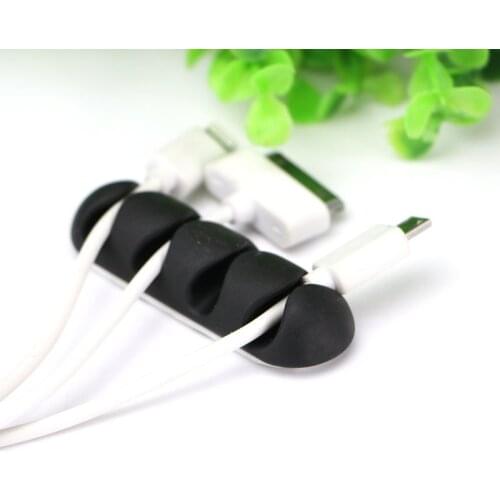 Cable Organizer Soft Silicone USB Cable Winder Desktop Tidy Management Clips Cable Holder for Mouse Headphone Wire