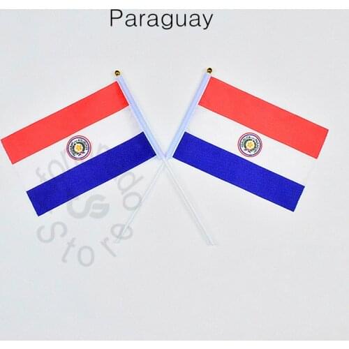 Paraguay 14*21cm flag Banner meet Parade party hand waving National flag Home Decoration flag banner