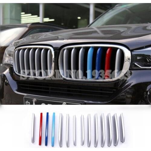 Front Grille Grill Molding Cover Trim For BMW X5 F15 2014-2018 X6 F16 2015-2018 14pcs ABS Car Accessories Interior Car Decor
