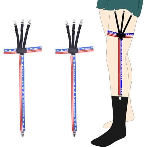 Shirt Garters Lady Sock Stays Skirt Holder Gentlemans Leg Suspenders Shirt Skin Color Elastic Uniform Strap Shirt 2pcs/pair