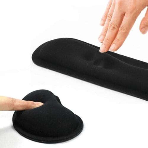 Durable Memory Foam Set Nonslip Mouse Wrist Support/ Keyboard Wrist Rest for Office Computer DJA99