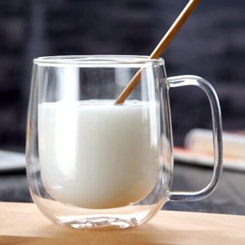 Transparent glass coffee cup milk whiskey tea beer double creative heat resistant cocktail Vodka wine mug Drinkware tumbler cups