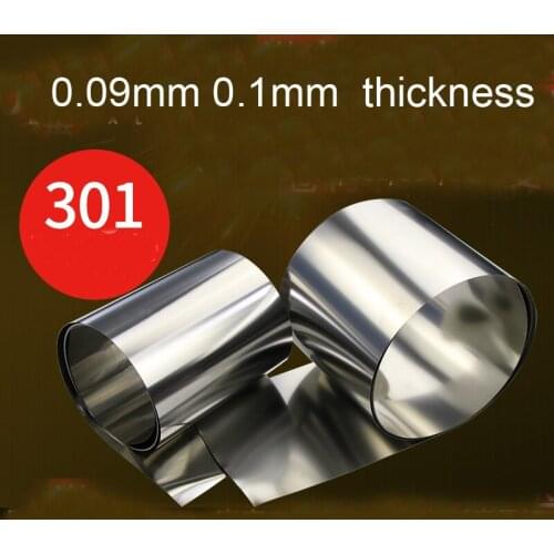 0.09mm 0.1mm thick sus 301 Stainless Steel Band ss301 Strap 301 Stainless Steel Spring Sheet 30301 S30100 X5CrNi17-7 X3CrNi17-8