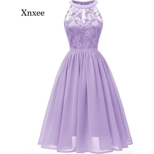 Flower Lace Chiffon Wedding Halter Dresses Pink Wine Red Dark Blue Green Violet Bridesmaid Dresses Hollow Out Short Party Prom