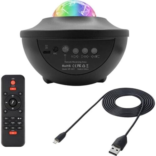 LED Nebula Projector,Rotating Ocean Wave Starry Sky Night Light Projector With Bluetooth Speaker For Bedroom Deco