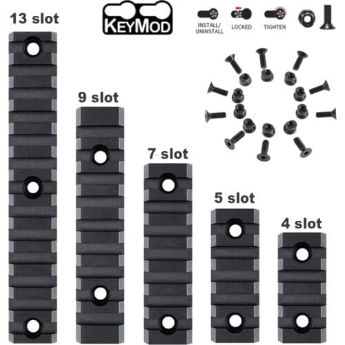 4/5/7/9/13 Slots 21mm Tactical Keymod Picatinny Rail Handguard Section Airsoft Rifle Scope Mount Base Rail Hunting Gun Accessory
