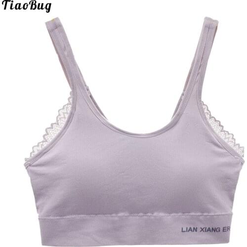 TiaoBug Women Summer Plus Size Breathable Yoga Fitness Sport Bras U Neck Straps Sleeveless Removable Breast Pads Tops Underwear