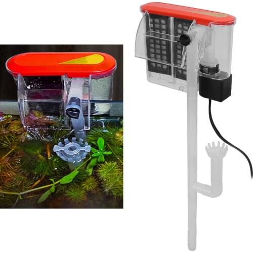 Thin Hang On Filter with Oil Film Hanging Filter Pump for Fish Tank Aquarium EU Plug Wall-mounted Pump ZY-006 Fish Supplies