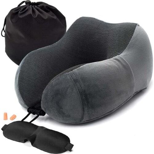 New U Shaped Memory Foam Neck Pillows Soft Slow Rebound Space Travel Pillow Cervical Healthcare Bedding Drop Shopping