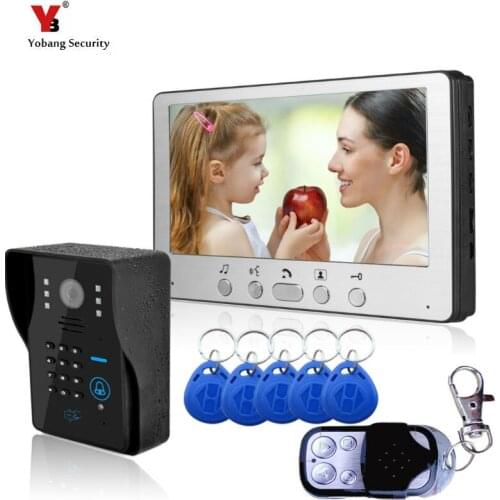 Yobang Security Freeship 7 inch video door phone door bell system waterproof IR camera video intercom door access control system